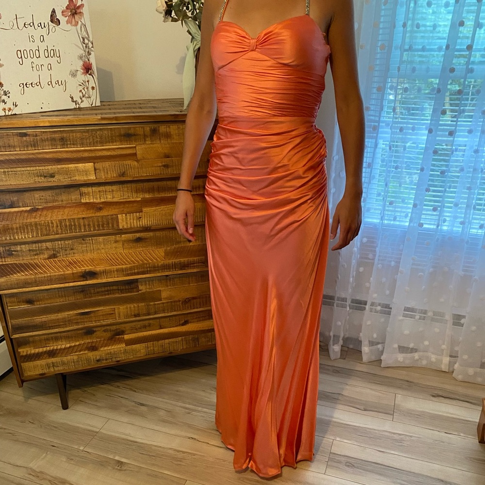 Elegant Peach Prom Dress - 4